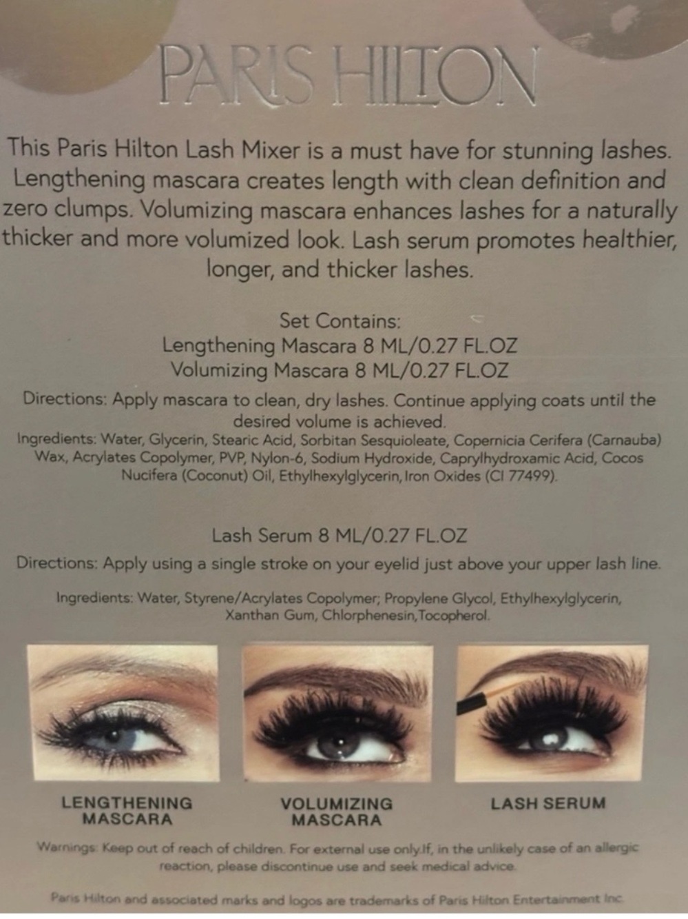 Paris Hilton Lash Mixer Trio - Black, White, Silver - Picture 2 of 2
